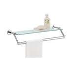   Glass Bathroom Shelf with Chrome Towel Bar OI16916 by Organize It All
