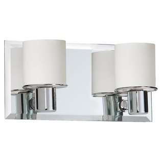   Beveled Mirror Back Plate Two Light Bath Vanity in Polished Chrome