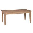 Whitewood International Concepts Tall Shaker Coffee Table, Unfinished
