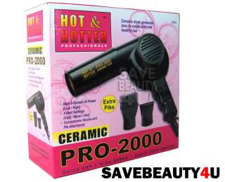   Hotter Professionals Cernamic Pro  2000 Hair Dryer Extra Piks  