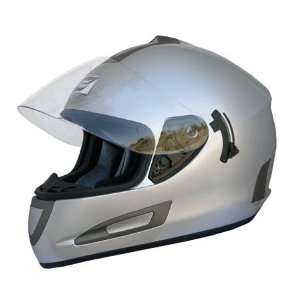   Defender Freestyle Solid Full Face Helmet X Small  Silver Automotive