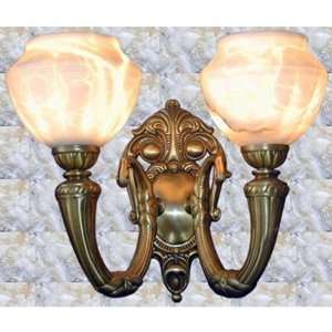  13in Alabaster Double Sconce