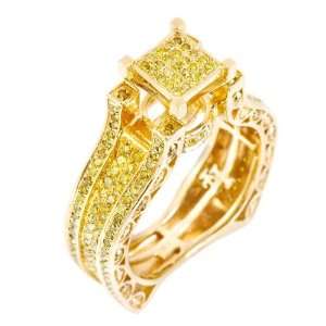  10k Yellow Gold 1/3ct. TDW Yellow Diamond Ring Vivanti 