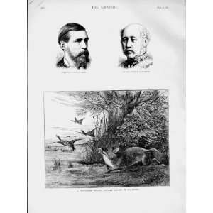  1873 Fox Ducks Hunting Wyon Colonel Mackenzie Portrait 