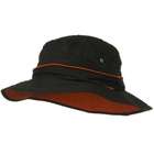 e4Hats UV 50+ Orange Piping Talson Sun Bucket Hat   Black