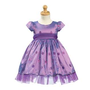 Lito Purple Embroidered Polka Dot Christmas Dress Little Girls 6 at 