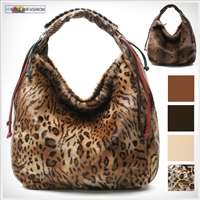 Leopard fur Hobo Bag