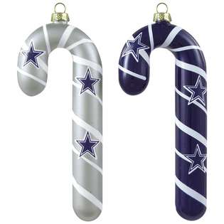   Dallas Cowboys Blown Glass Candy Cane Ornament Set 