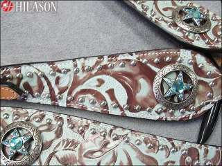   ITALIAN LEATHER HORSE HEADSTALL BREAST COLLAR CONCHO CRYSTALS  