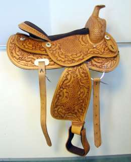 16 Natural Antique Leather Show Saddle Horse Leather  