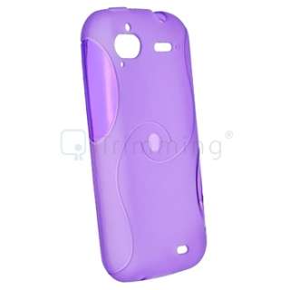 new generic tpu rubber case for htc sensation 4g clear purple s shape 