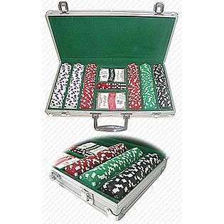 300 11.5 Gram DICE STRIPED Chips in Aluminum Case  Trademark Poker 