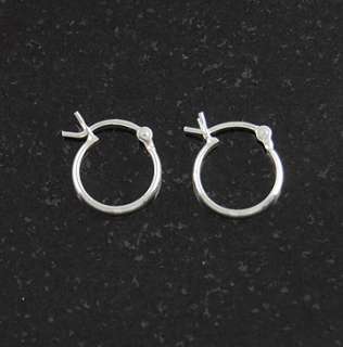   Small 12mm Hinged Hoop Earrings Half Round .925 Italy Jewelry  