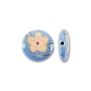  18mm Porcelain Disk Blue Blossoms