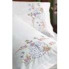 Bucilla Stamped Embroidery Pillowcase Pair 20X30 Garden Girl