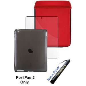  HHi iPad 2 Combo Pack   Kroo iCap Case (Red) + TPU Skin 