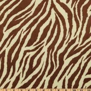  60 Wide Minky Cuddle Zebra Brown/Mint Fabric By The Yard 