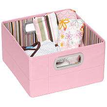 JJ Cole Short Storage Box   Pink Stripe   JJ Cole Collections   Toys 
