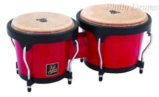 Latin Percussion LPA601 Aspire Wood Bongos Red Natural  