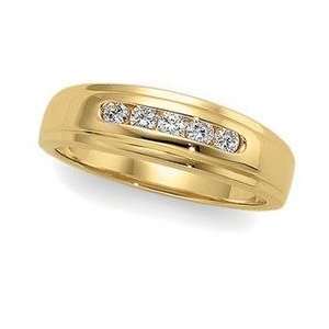  14K Yellow Gold Diamond Wedding Band Ring 