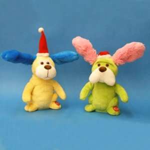  Set of 2 Battery Operated Animated Musical Puppy Figures 