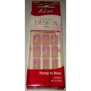  Kiss Fashion Design Fake Fingernails Finger Nail Pink Tip 