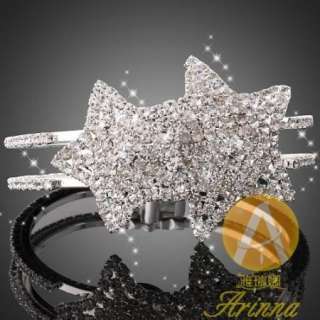 ARINNA Swarovski Crystal Double Stars Cuff Bracelet  