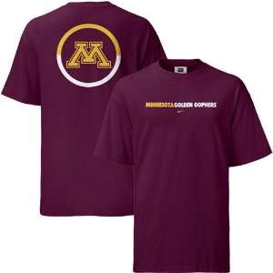  Nike Minnesota Golden Gophers Maroon Jump Circle T shirt 