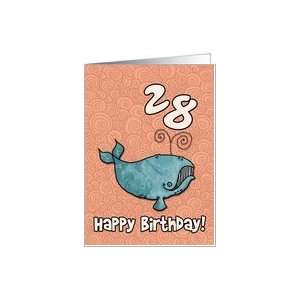  Happy Birthday whale   28 years old Card Toys & Games