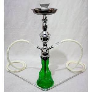  22 Emerald Crystal 2 Hose Hookah Shisha Narghile Pipe Set 