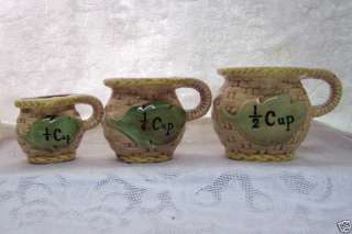 Set of 3 Vintage Ceramic Measuring Cups Really Cute  
