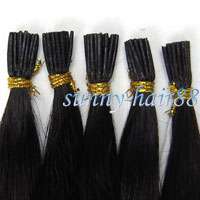 16Stick tipped INDIAN REMY human hair Extensions100s#1B Black with 