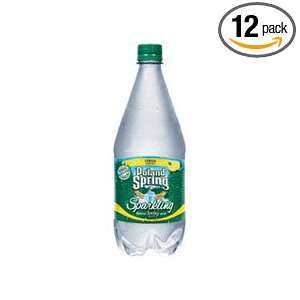 Pol and Springs Sprklng Water, Lemon, Liter, 33.80 Ounce (Pack of 12 