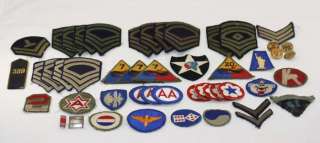 Nice Lot of 51 WW1 & WW2 US Military Patches & Pins  