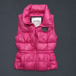 NEW Abercrombie Girls Heather Pink Down Vest Jacket XL  