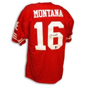  Autographed Joe Montana Uniform   Throwback Red 