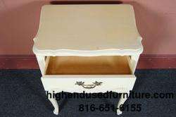 Vintage White French Provincial Solid Wood Nightstands  