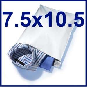100 7.5x10.5 WHITE POLY MAILERS SHIPPING ENVELOPES BAGS  