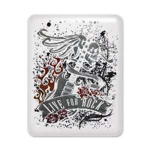  iPad Case White Live For Rock Guitar Skull Roses and 