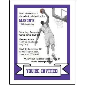   Kings Colored Dunk Birthday Party Invitation