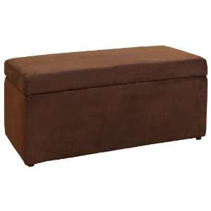   Dorris Chocolate Brown Microfiber Storage Ottoman Furniture & Decor