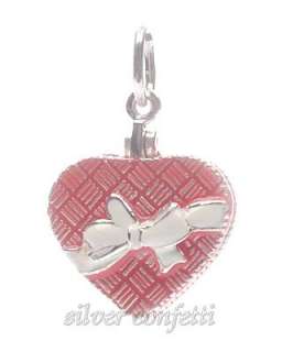 Sterling Silver RED CANDY BOX of LOVE Opens to Chocolate CHARM or 