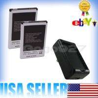 2x NEW BATTERY+Dock Charger FOR SAMSUNG Galaxy Prevail M820 M920 M910 