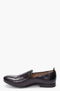 Alexander McQueen black leather loafers for men  