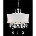 WHITE DRUM SHADE CRYSTAL CEILING CHANDELIER PENDANT LIGHT FIXTURE 