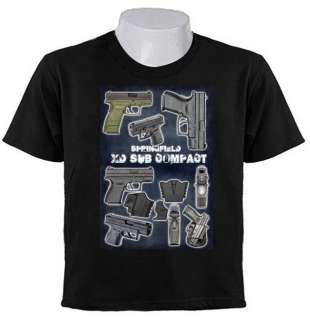 SPRINGFIELD XD sub compact pistol TEAM 2012 T SHIRTS range COLLAGE 9mm 