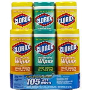  Clorox Disinfecting Wipes Value ct, Fresh/Lemon, 105 ct, 3 