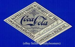 1960 COCA COLA 6oz Coke STRAIGHT S.c 1907 DIAMOND Label  