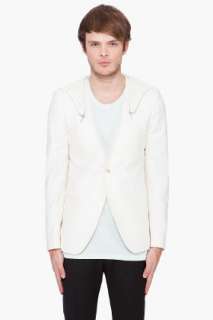 Mugler Cream Hooded Blazer for men  