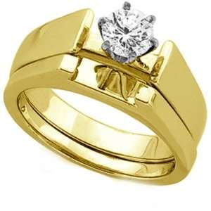    14K Yellow Gold Solitaire Style Wedding Set   0.50 Ct. Jewelry
